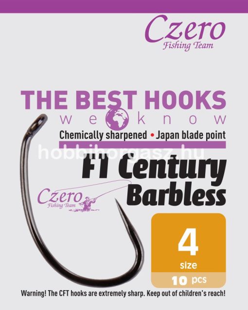 F1 Century Barbless 4, 10 db/csomag