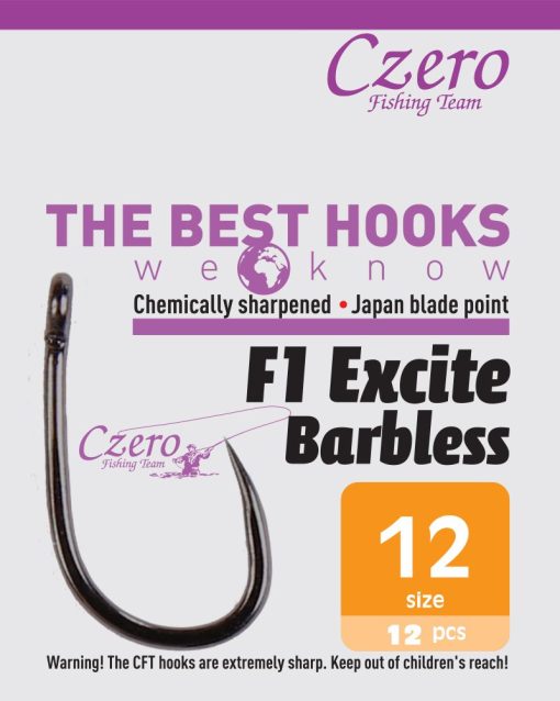 F1 Excite Barbless 12, 12 db/csomag