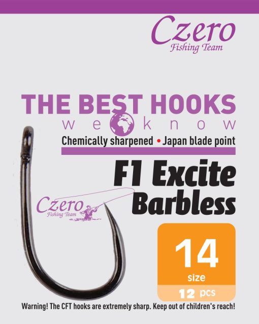 F1 Excite Barbless 14, 12 db/csomag