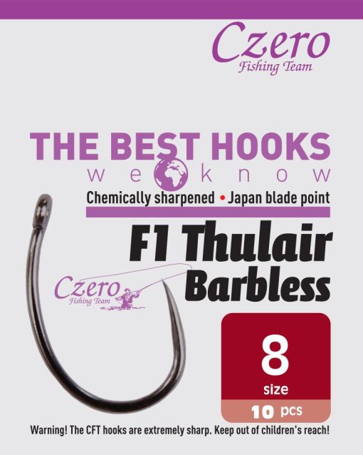 F1 Thulair Barbless 8, 10 db/csomag