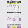 F1 Master carp 6-os horog, 10 mm csalitüske, 0,14 előkén, 8 cm hosszú. 3 db/csomag.