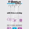 F1 Quantum barbless 6-os horog, 10 mm csalitüske, 0,14 előkén, 8 cm hosszú. 3 db/csomag.