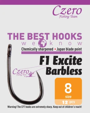 F1 Excite Barbless 8, 12 db/csomag
